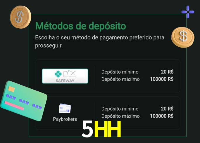 O cassino 5HH oferece uma grande variedade de métodos de pagamento